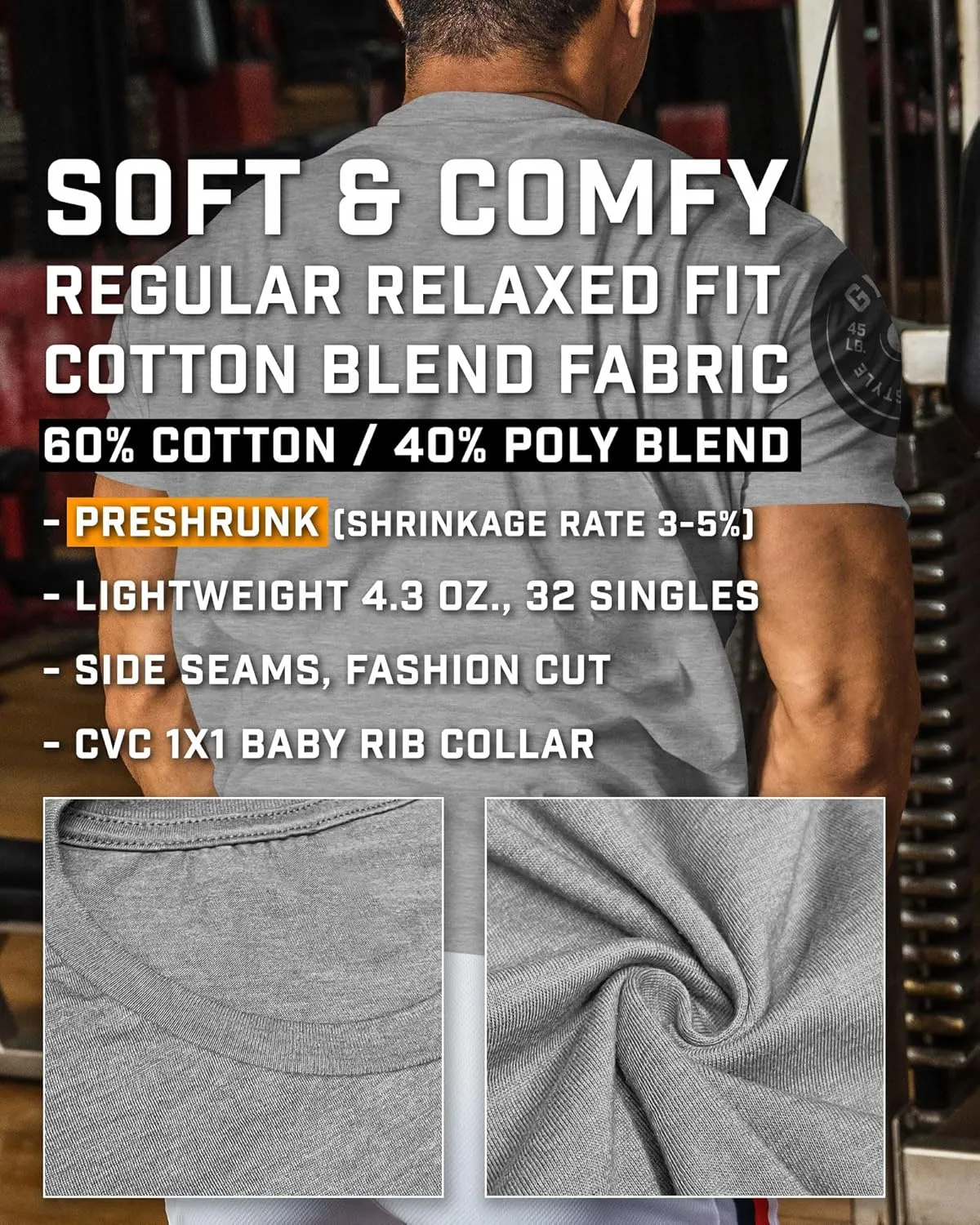 Gymish Workout Shirts for Men V2, Motivational Gym Lifting T-Shirt