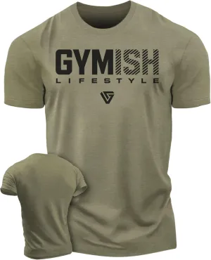 Gymish Workout Shirts for Men V2, Motivational Gym Lifting T-Shirt