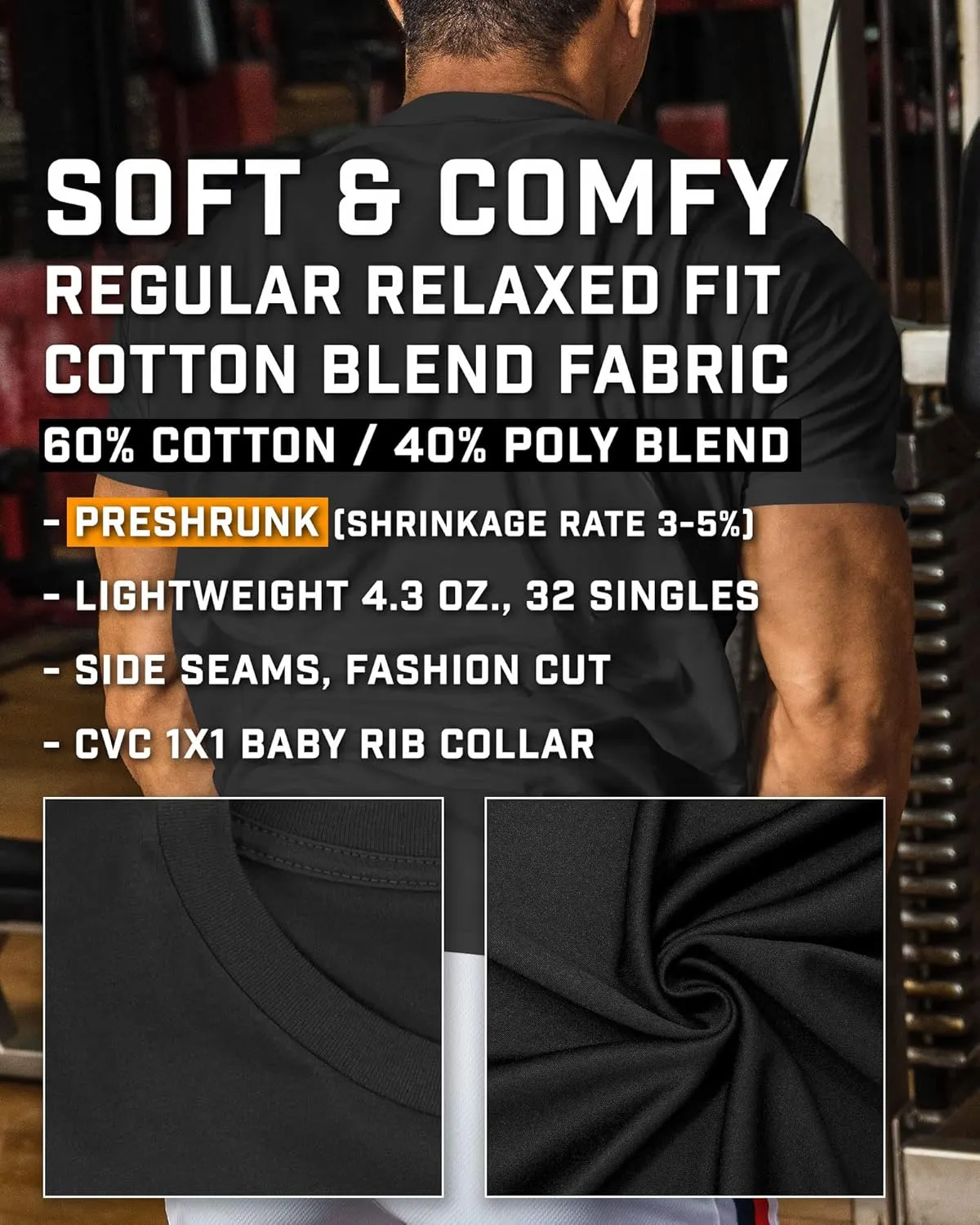 Gymish Workout Shirts for Men V2, Motivational Gym Lifting T-Shirt
