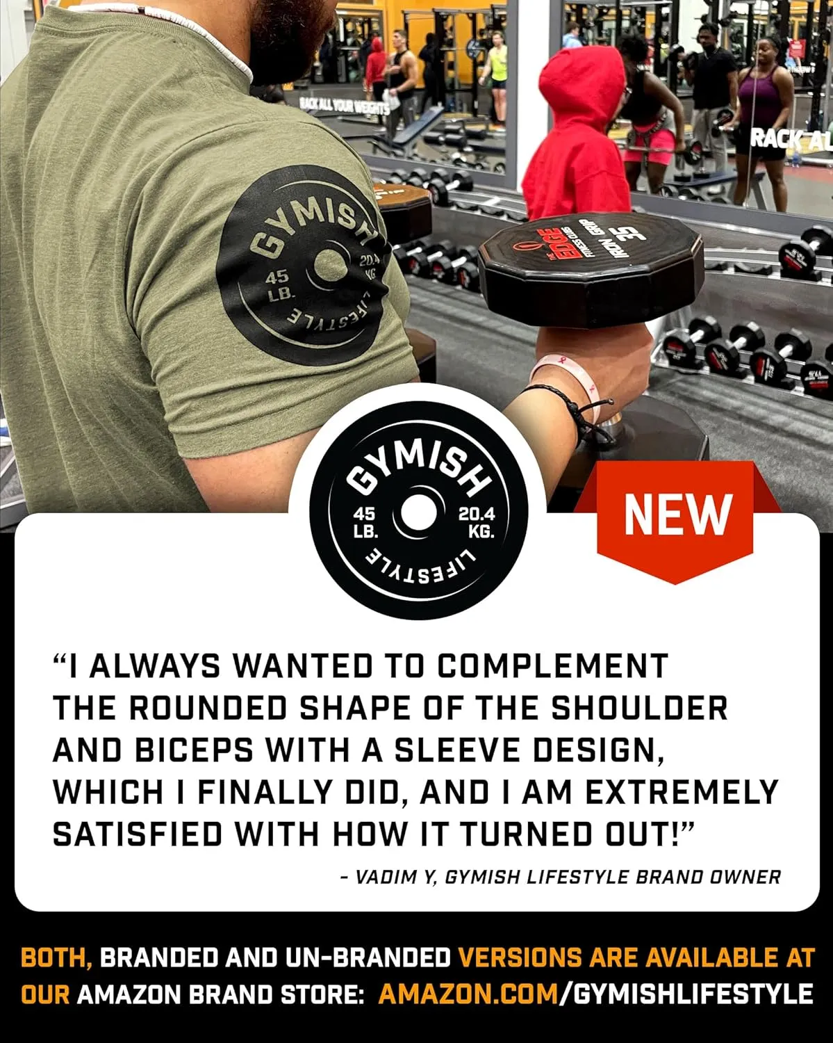 Gymish Workout Shirts for Men V2, Motivational Gym Lifting T-Shirt