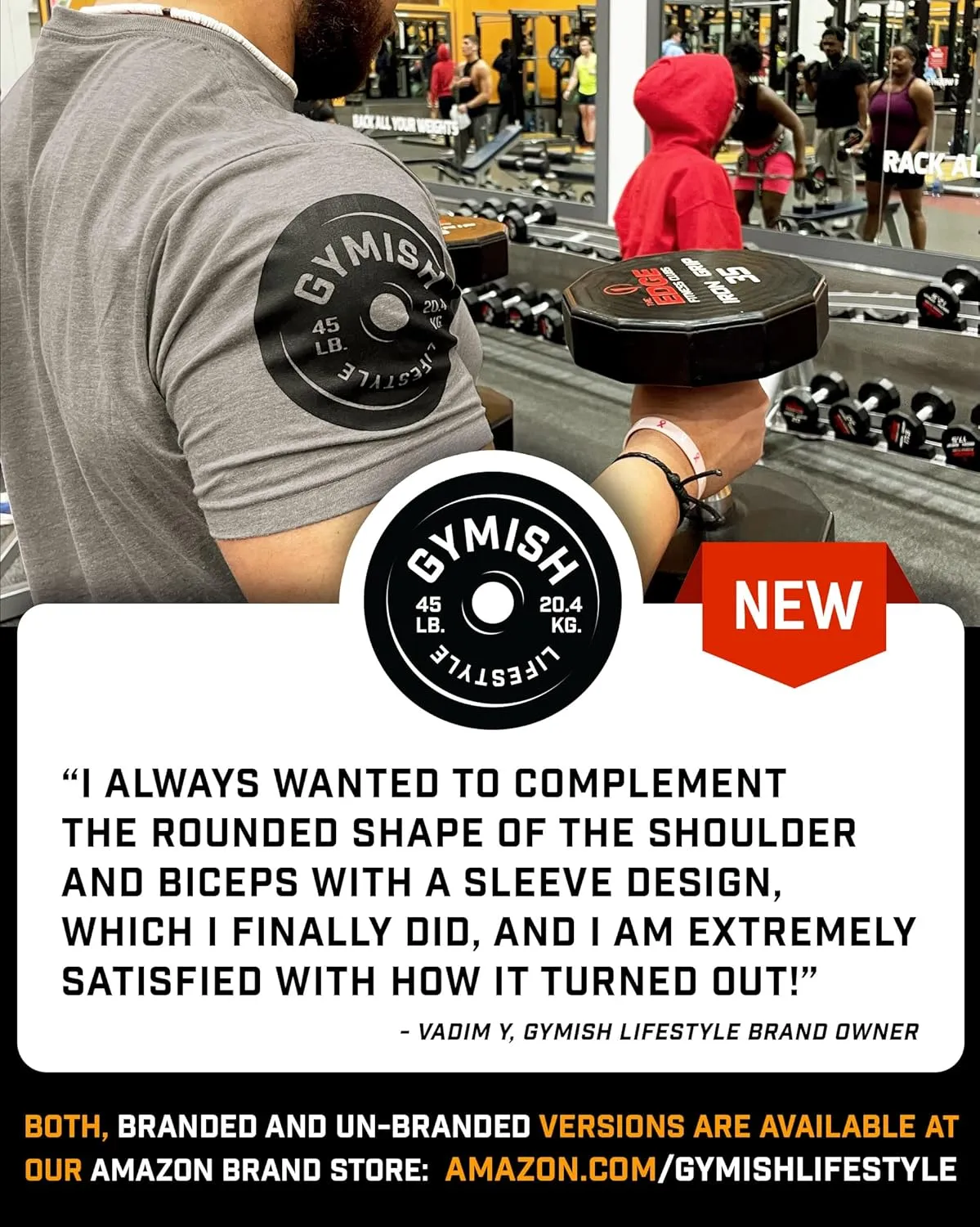 Gymish Workout Shirts for Men V2, Motivational Gym Lifting T-Shirt