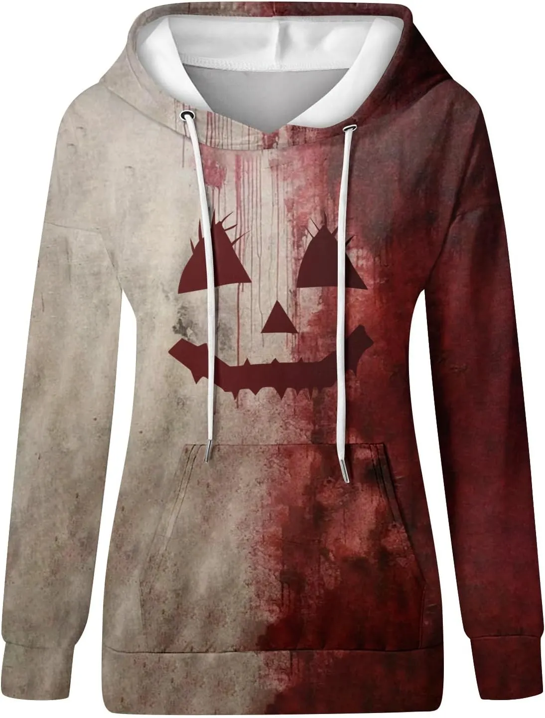 Halloween Costumes for Women 2024 Trendy Cute Pumpkin Graphic Hoodies with Pockets Pullover Sweatshirts Casual