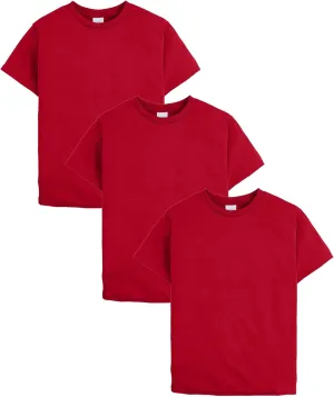 Hanes Boys EcoSmart T-Shirt Pack, Short-Sleeve Tee, Crewneck T-Shirts for Kids, 3-Pack
