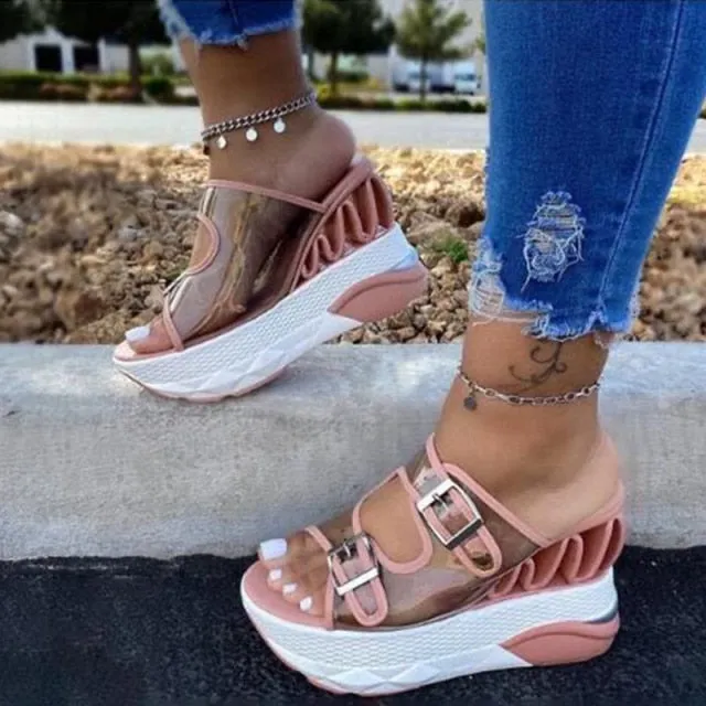 HOT SUMMER NEON WEDGES SANDALS WITH PURSE OPTION