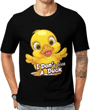 I Don't Give A Duck Funny Men's T-Shirt Short Sleeve Crewneck Shirt Casual Workout Tee Top