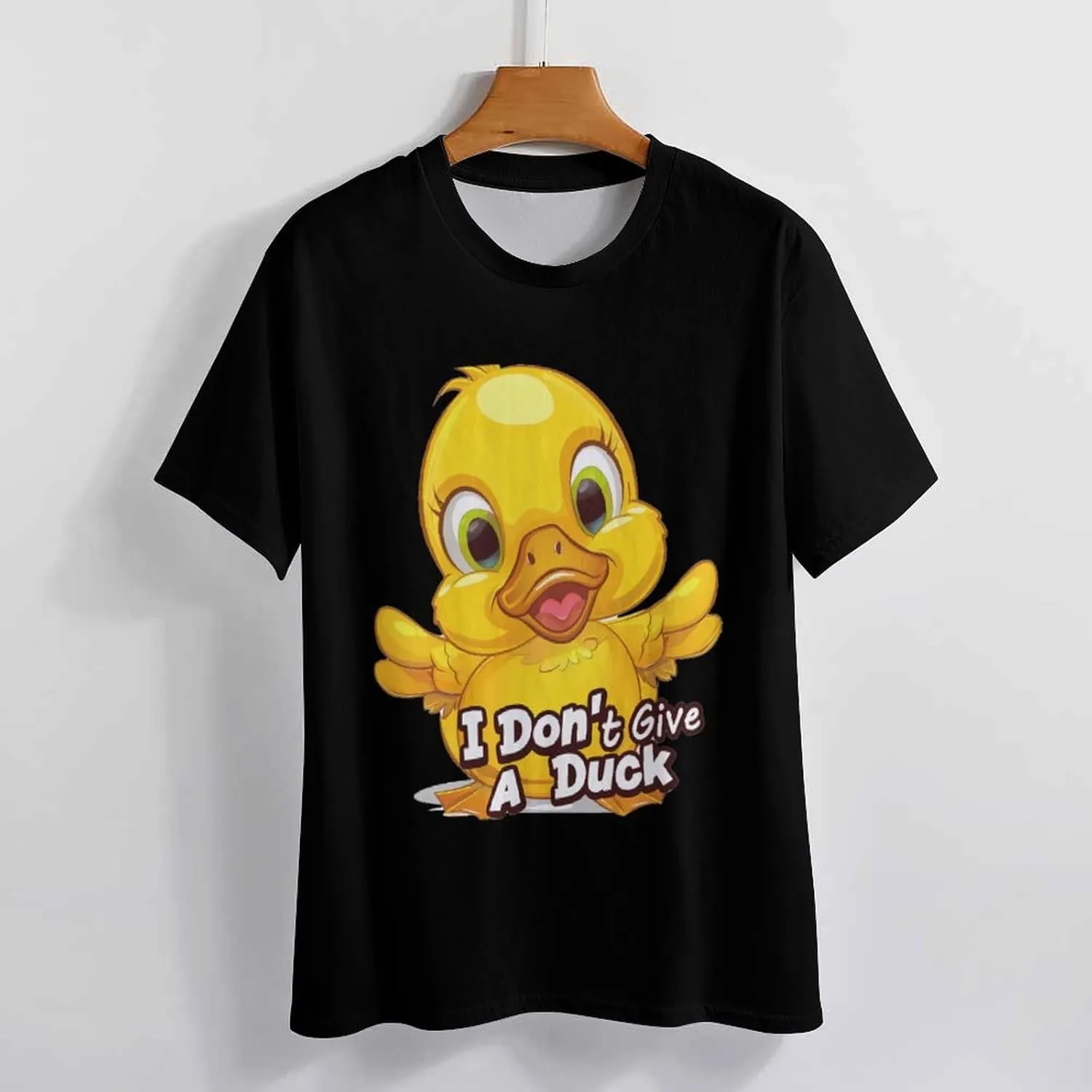 I Don't Give A Duck Funny Men's T-Shirt Short Sleeve Crewneck Shirt Casual Workout Tee Top