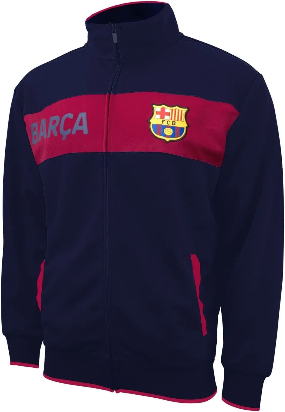 Icon Sports Officially Licensed FC Barcelona Ultimate Fan Pack, 5-Piece Soccer Set - Jacket, T-Shirts, Scarf & Soccer Ball