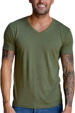 INTO THE AM Premium V Neck T Shirts for Men - Modern Fitted Tees S - 2XL Vneck Undershirts