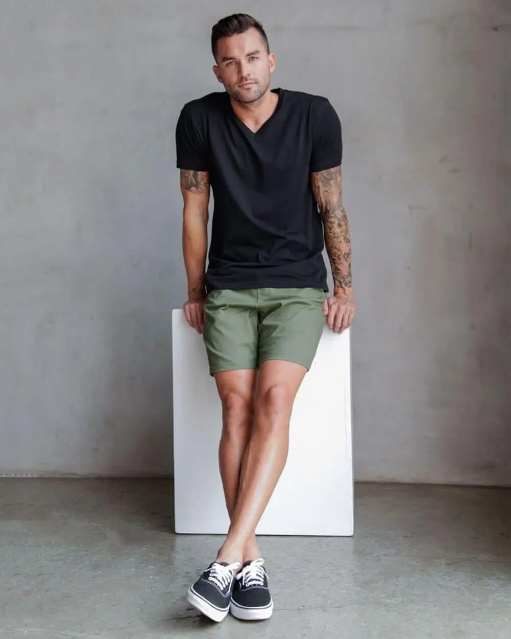 INTO THE AM Premium V Neck T Shirts for Men - Modern Fitted Tees S - 2XL Vneck Undershirts