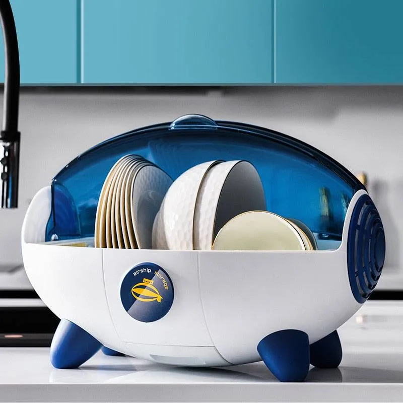 Japanise Space Capsule  Storage Rack Creative Airship Asphalt Bowl Rack