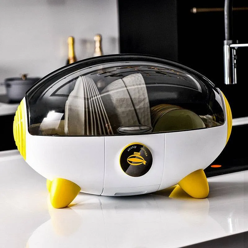 Japanise Space Capsule  Storage Rack Creative Airship Asphalt Bowl Rack