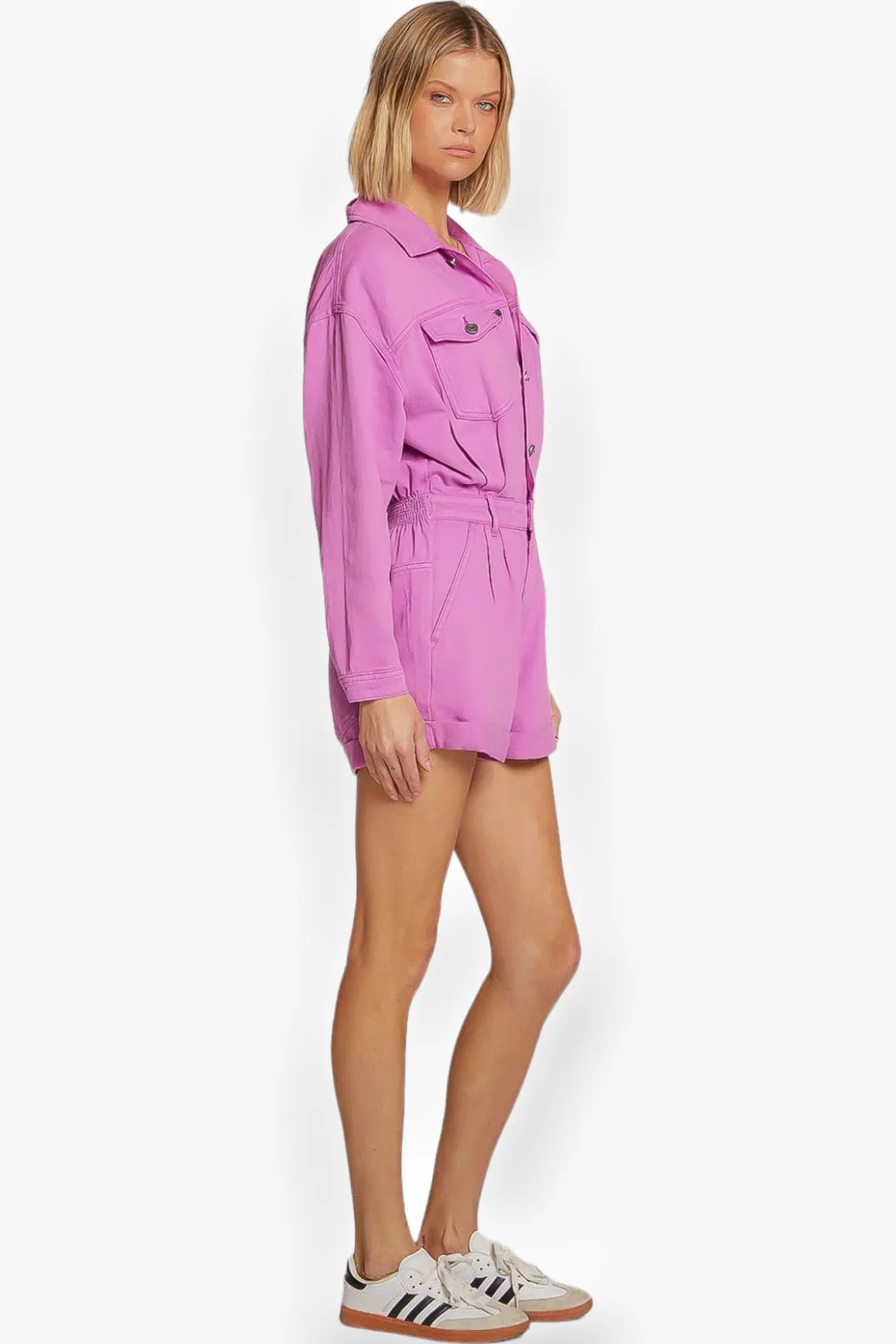 Jayde Ultra Violet Long Sleeve Denim Romper