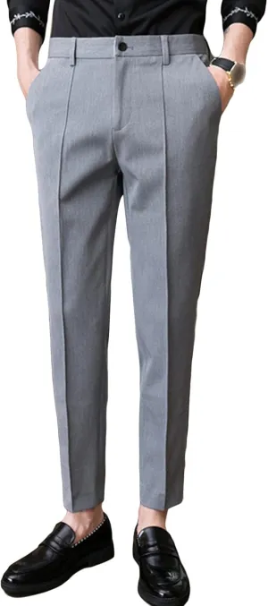 JEShifangjiusu Men's 4-Way Stretch Dress Pant Slim Fit Flat Front Business Trousers Straight-Fit Modern Chino Pant Suit Pant (33,Grey), Grey, 33