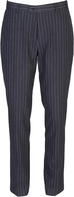 JEShifangjiusu Mens Casual Stripe Cotton Pants Fashion Retro Tapered Stretch Pant Slim Fit Business Dress Chino Pants, Grey, 40