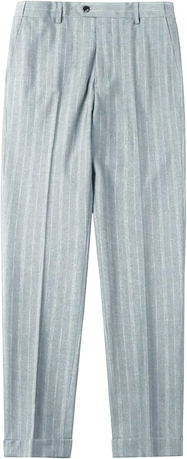 JEShifangjiusu Men's Classic Athletic Pants Slim Fit Business Dress Pants Chino Pant Flat Front Straight Fit Suit Pant (29,Grey), Grey, 29
