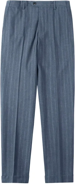 JEShifangjiusu Men's Classic Athletic Pants Slim Fit Business Dress Pants Chino Pant Flat Front Straight Fit Suit Pant (30,Blue), Blue, 30