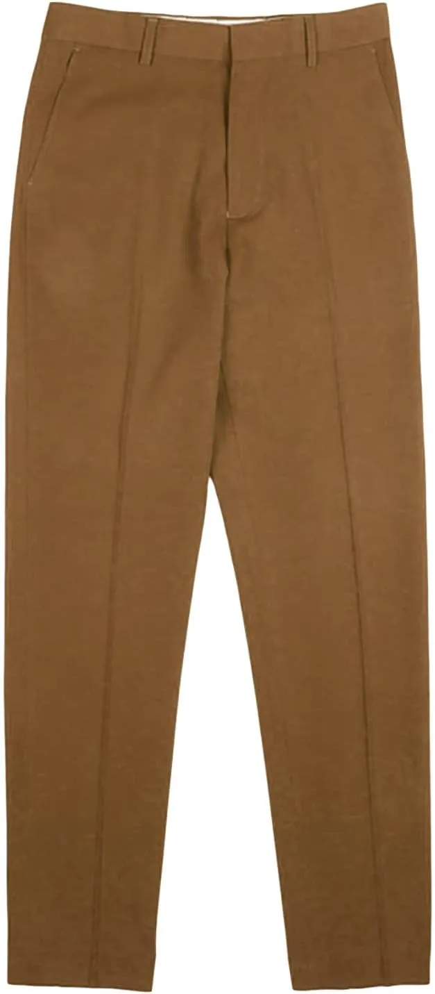 JEShifangjiusu Men's Flat Front Straight Fit Dress Pant Casual Skinny Stretch Chinos Pants Slim Fit Business Pant with Pocket (32,Brown), Brown, 32