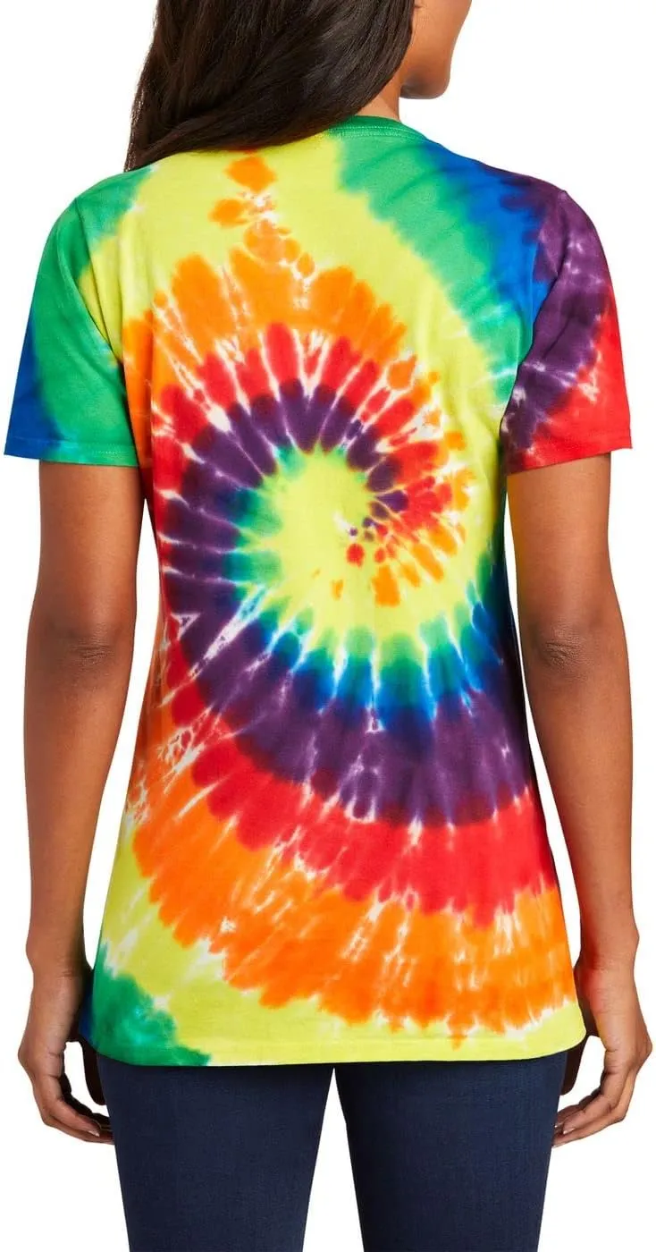JustBlanks Womens Short Sleeves T-Shirts 100% Cotton Tie-Dye V-Neck Tee