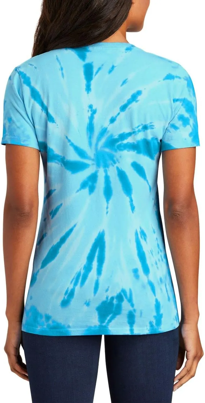 JustBlanks Womens Short Sleeves T-Shirts 100% Cotton Tie-Dye V-Neck Tee