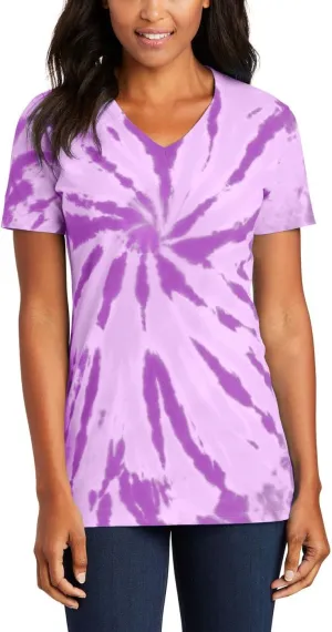 JustBlanks Womens Short Sleeves T-Shirts 100% Cotton Tie-Dye V-Neck Tee