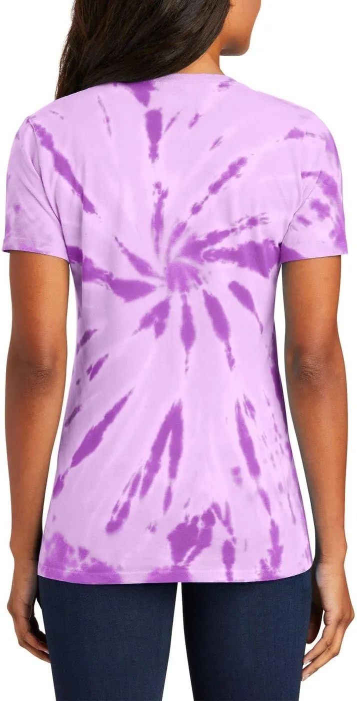 JustBlanks Womens Short Sleeves T-Shirts 100% Cotton Tie-Dye V-Neck Tee