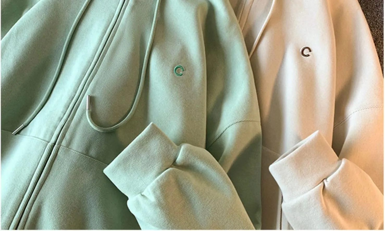 Kawaii Letter Embroidery Zip Up Hoodies for Women Japanese Cutecore Oversized Sweatshirts Casual Preppy Coats