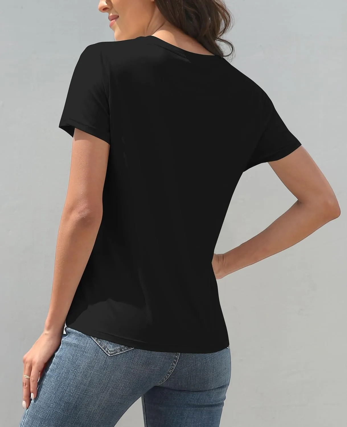 KevaMolly 3 Piece Basic T Shirts for Women 2025 UPF 50  Short Sleeve Casual Summer Tops Solid Loose Fit Tshirt