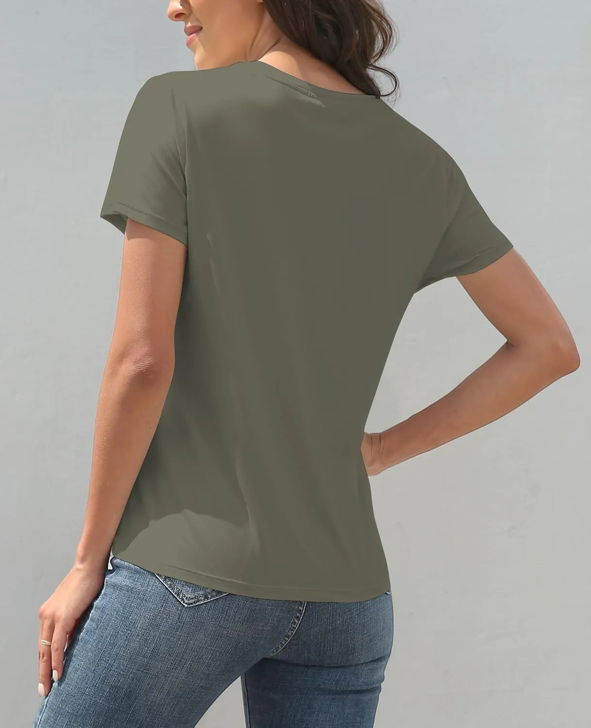 KevaMolly 3 Piece Basic T Shirts for Women 2025 UPF 50  Short Sleeve Casual Summer Tops Solid Loose Fit Tshirt