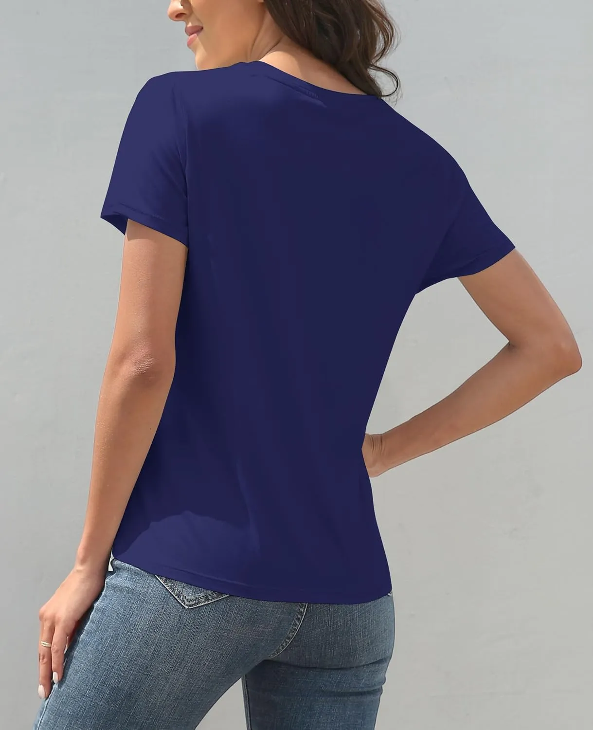 KevaMolly 3 Piece Basic T Shirts for Women 2025 UPF 50  Short Sleeve Casual Summer Tops Solid Loose Fit Tshirt