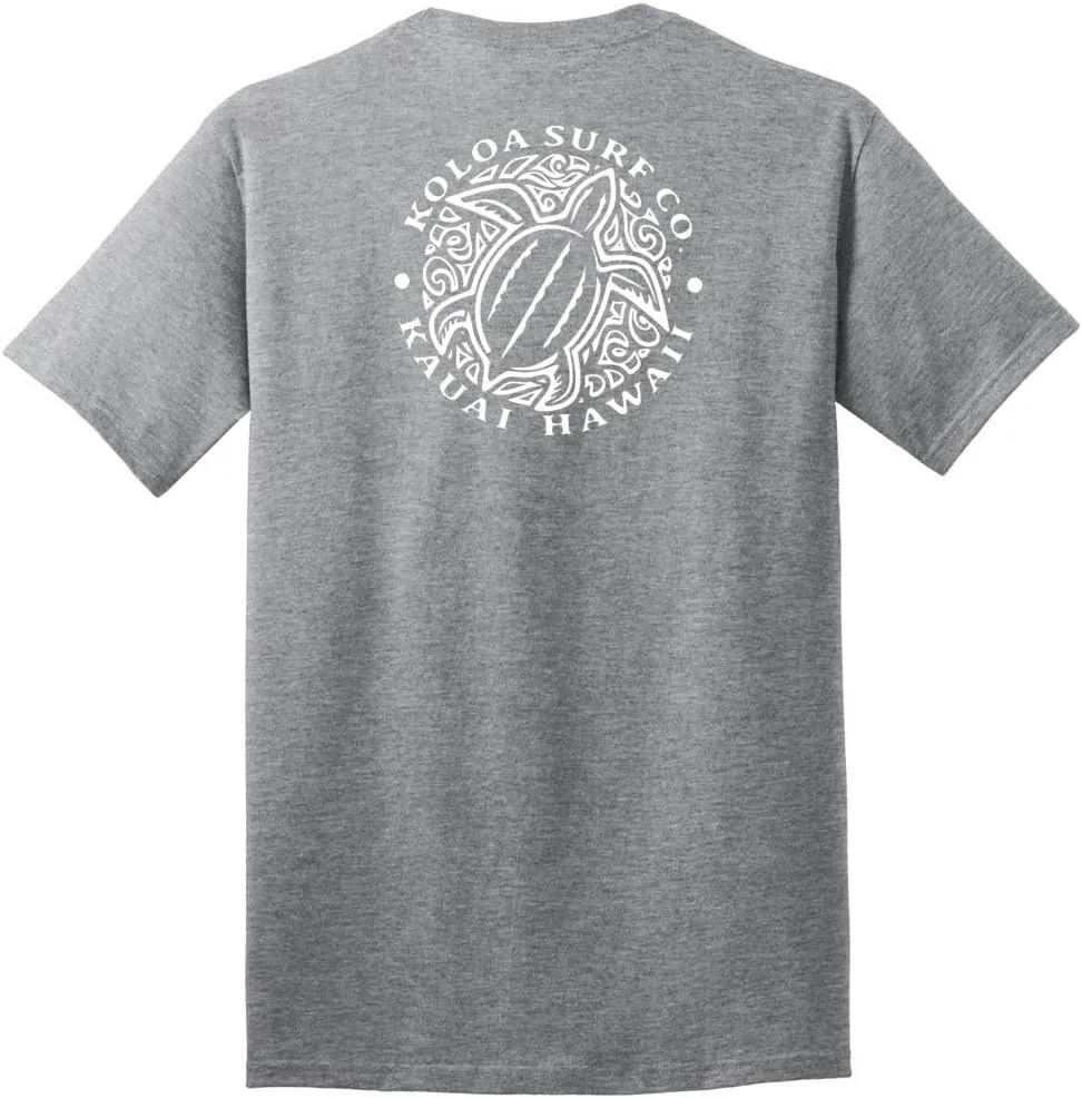 Koloa Surf Hawaiian Honu Turtle Logo Cotton T-Shirts in Regular, Big and Tall