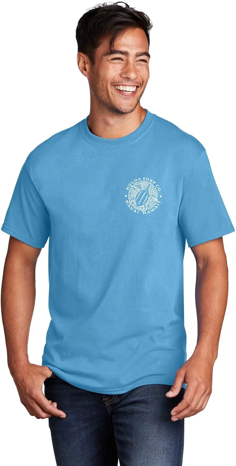Koloa Surf Hawaiian Honu Turtle Logo Cotton T-Shirts in Regular, Big and Tall