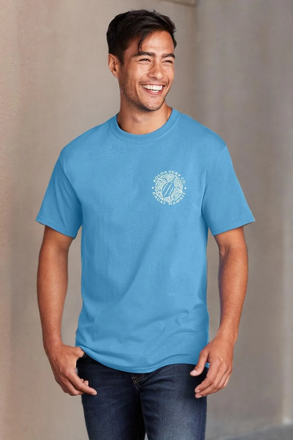 Koloa Surf Hawaiian Honu Turtle Logo Cotton T-Shirts in Regular, Big and Tall