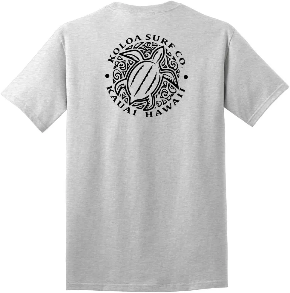 Koloa Surf Hawaiian Honu Turtle Logo Cotton T-Shirts in Regular, Big and Tall