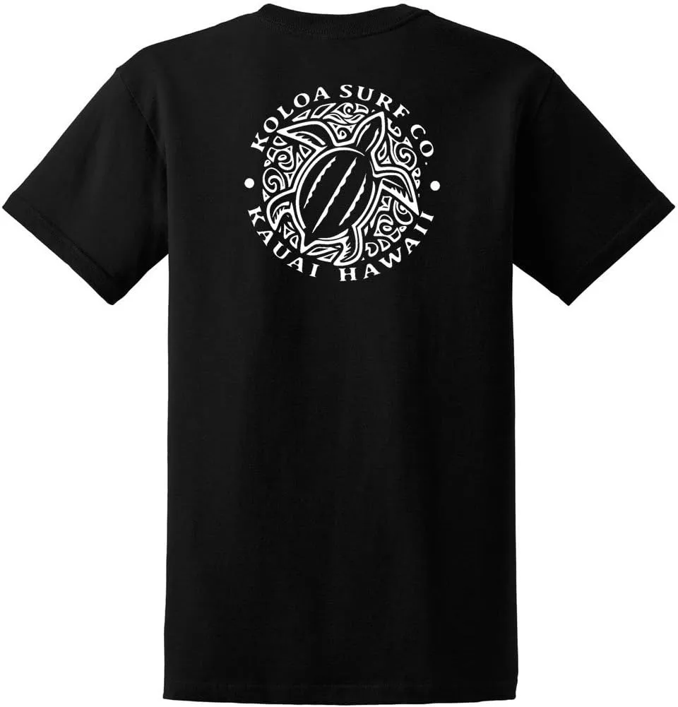 Koloa Surf Hawaiian Honu Turtle Logo Cotton T-Shirts in Regular, Big and Tall