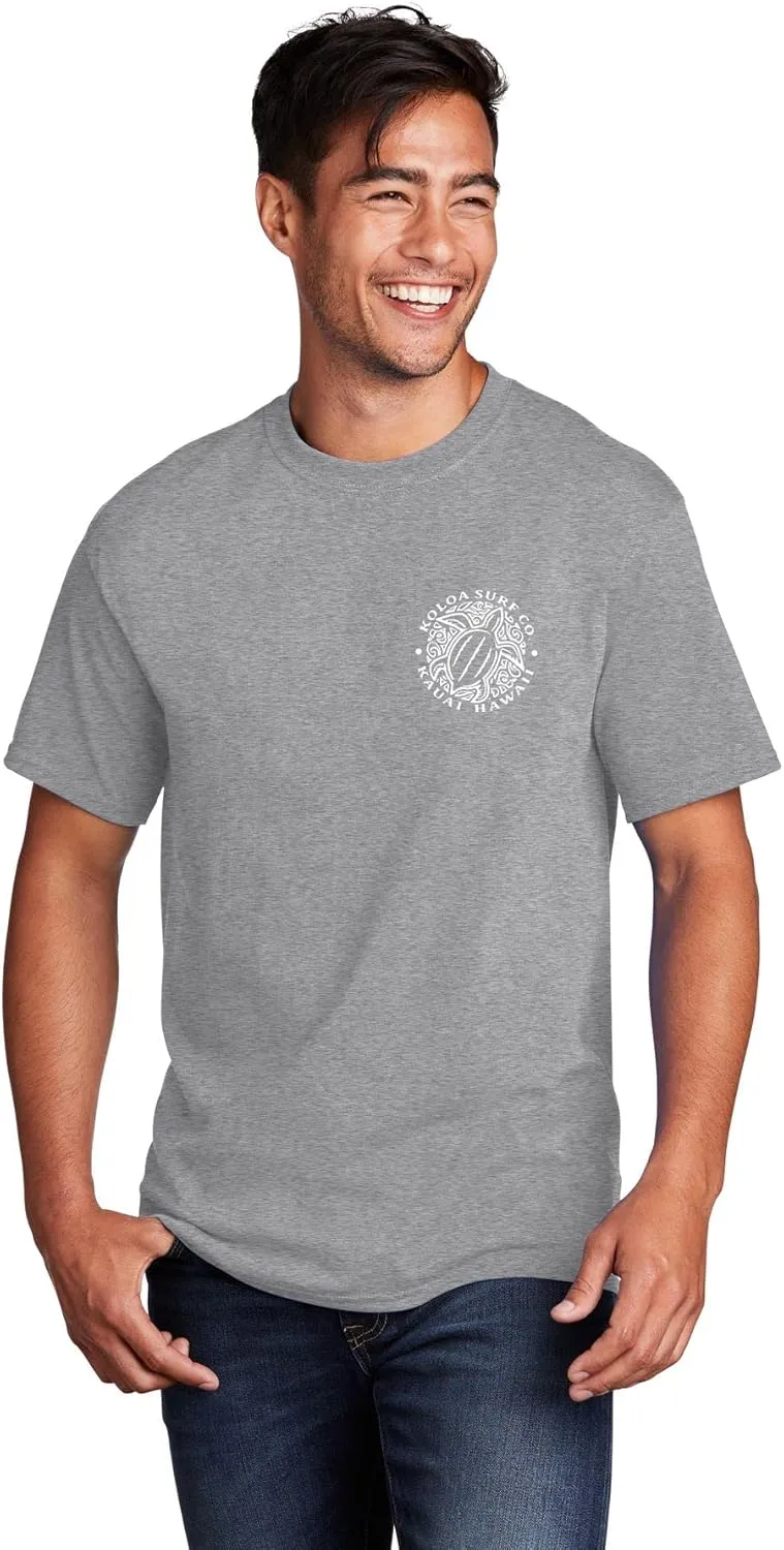 Koloa Surf Hawaiian Honu Turtle Logo Cotton T-Shirts in Regular, Big and Tall