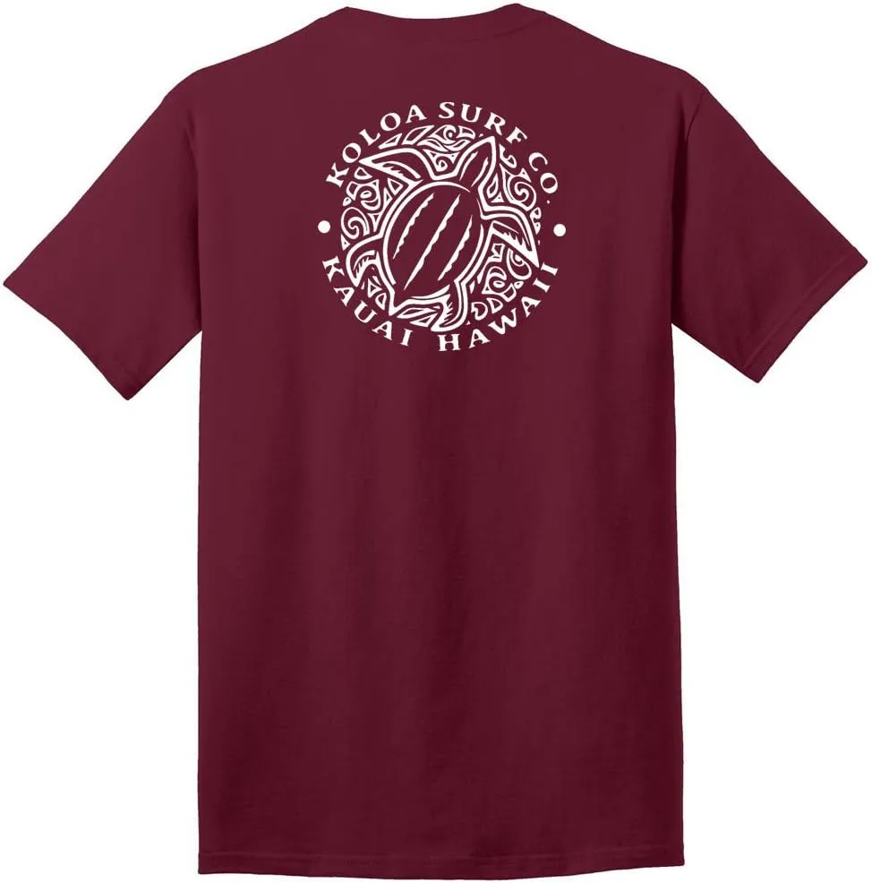 Koloa Surf Hawaiian Honu Turtle Logo Cotton T-Shirts in Regular, Big and Tall