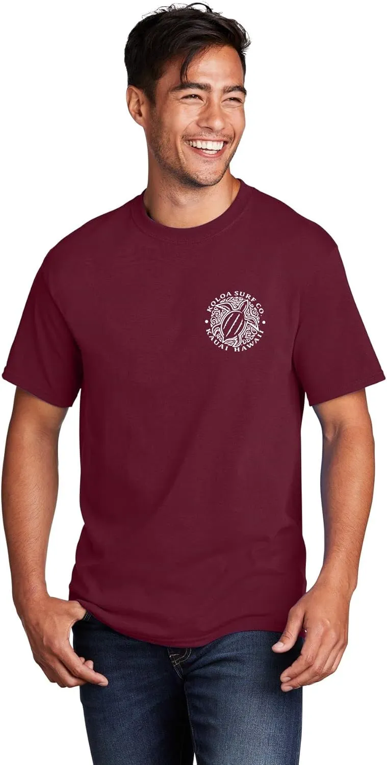 Koloa Surf Hawaiian Honu Turtle Logo Cotton T-Shirts in Regular, Big and Tall