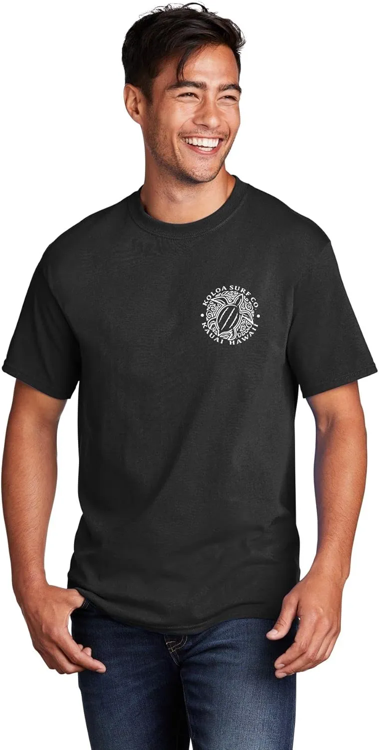 Koloa Surf Hawaiian Honu Turtle Logo Cotton T-Shirts in Regular, Big and Tall