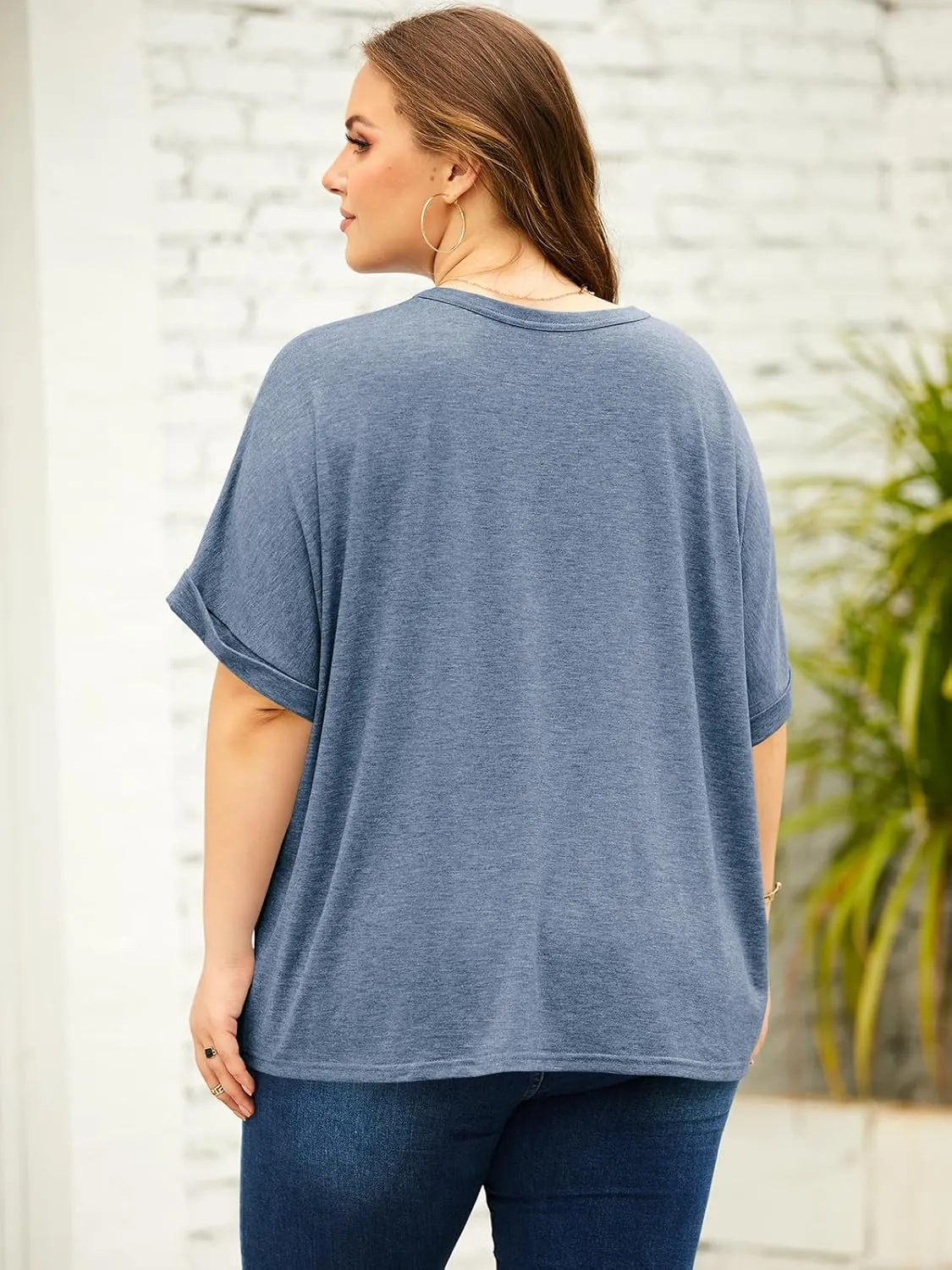 Langwyqu Womens Tops Oversized Tshirts Summer Short Sleeve T Shirts Casual Loose Fit Basic Tees