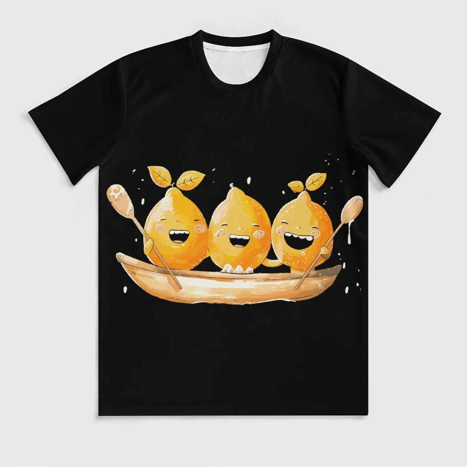 Lemon Boating Funny Lemonade Men's Short Sleeve Tee Casual Crew Neck T-Shirts Summer Workout Tops Graphic