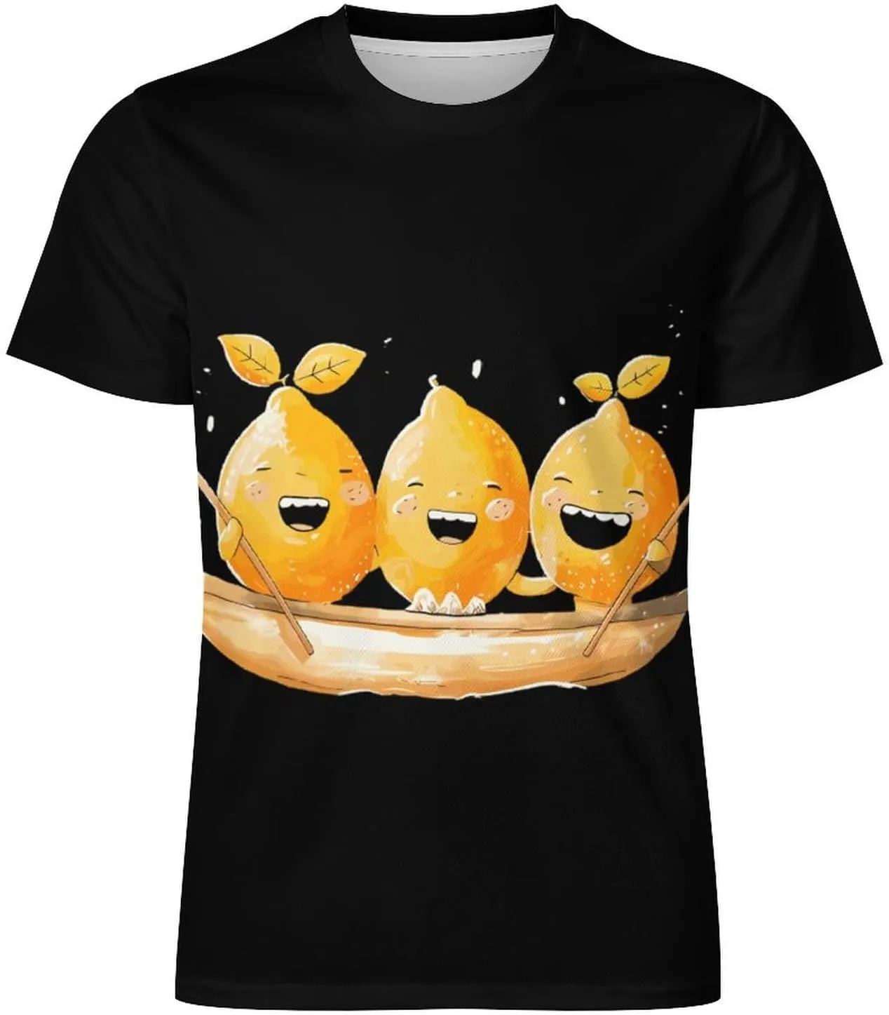 Lemon Boating Funny Lemonade Men's Short Sleeve Tee Casual Crew Neck T-Shirts Summer Workout Tops Graphic