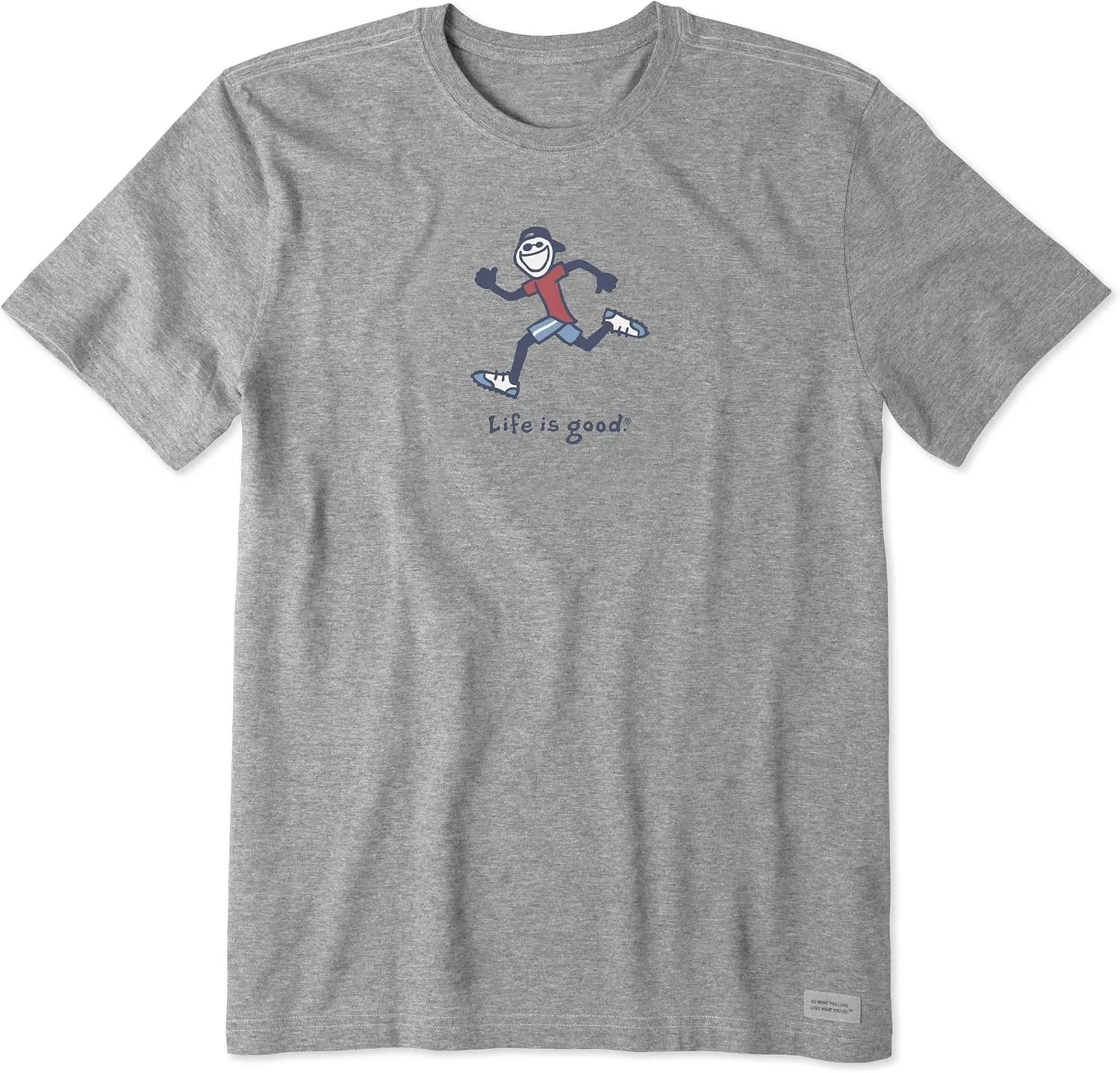 Life is Good Men's Crusher Tee, Short Sleeve Cotton Graphic T-Shirts, Running Jake