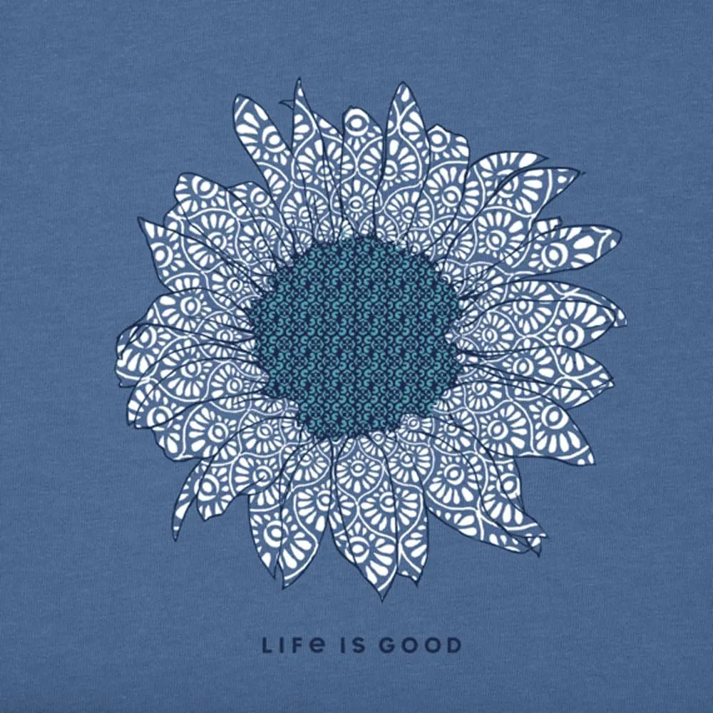Life is Good Women's Crusher Tee, Short Sleeve Cotton Graphic T-Shirts, French Sunflower