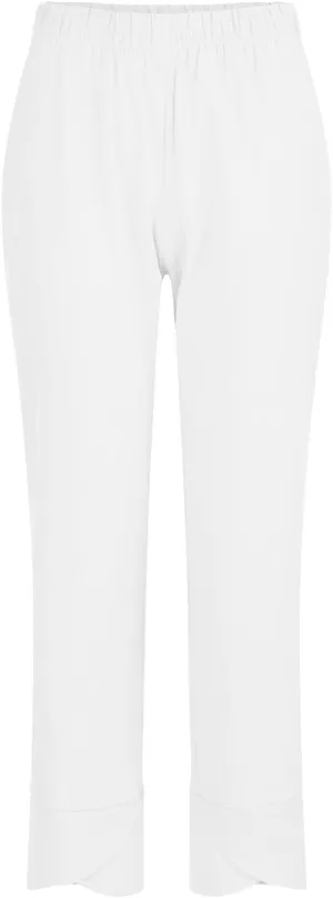 Linen Pants Women Casual Summer Capris Lightweight Cropped Pant Baggy Palazzo Pants Soft Wide Leg Trousers Pants with Pockets