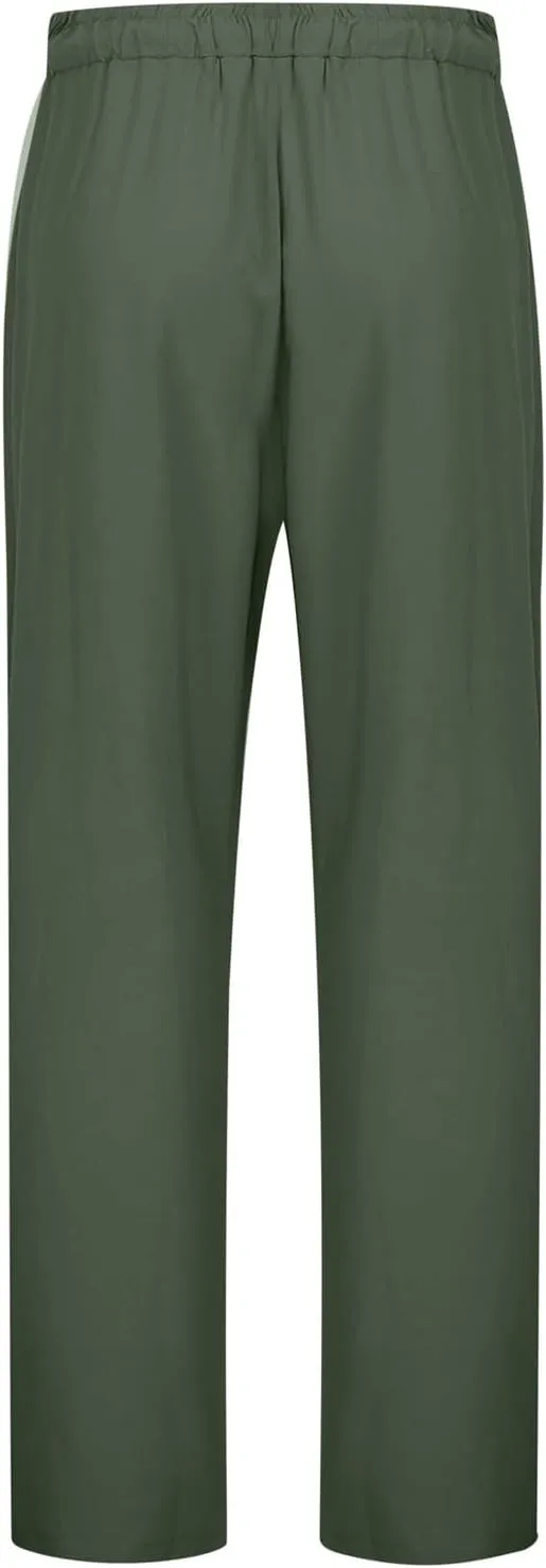 Linen Pants Women Loose Fit Summer Casual Solid Color Boho Plus Size High Waist Linen Pants Cotton Comfy Lounge Trousers