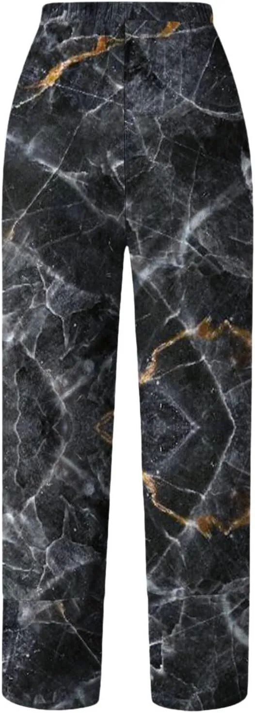 Lounge Linen Pants Women Casual Summer Loose Solid Color Straight Leg Beach High Waist Linen Pants Plus Size Lounge Trousers