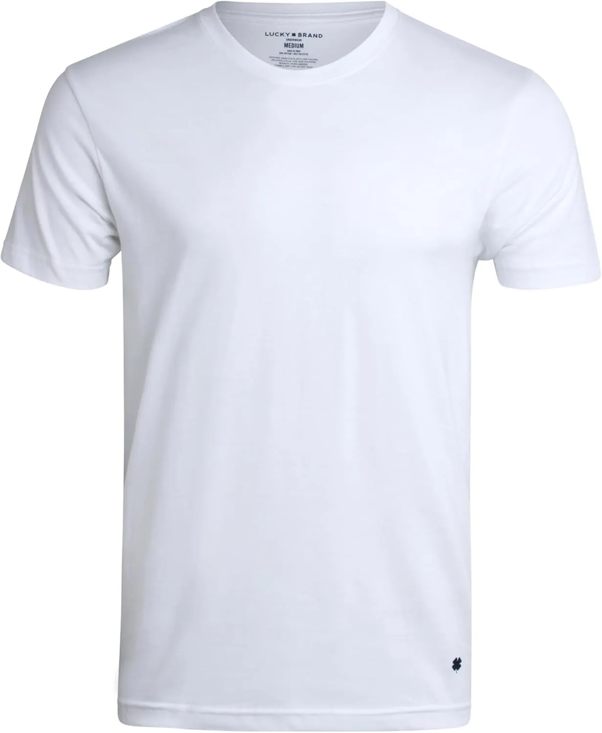 Lucky Brand Men's Undershirt - 3 Pack Basic Short Sleeve T-Shirts - Cotton Crewneck and V-Neck Undershirts for Men (S-XL)