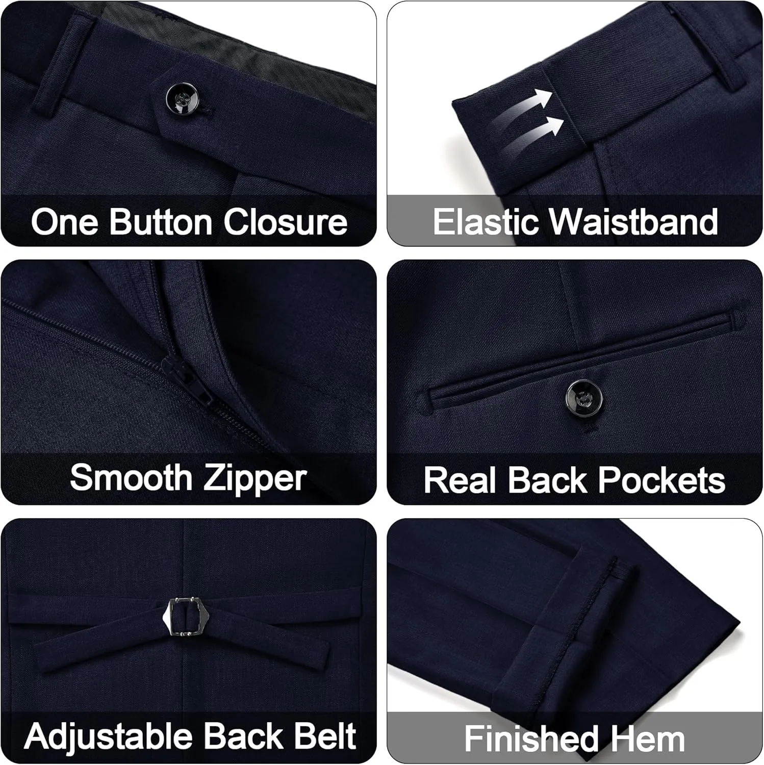 MAGE MALE Mens Suits Slim Fit 3 Piece Tuxedo Suit One Button Solid Prom Wedding Party Blazer Vest Pants Set with Tie