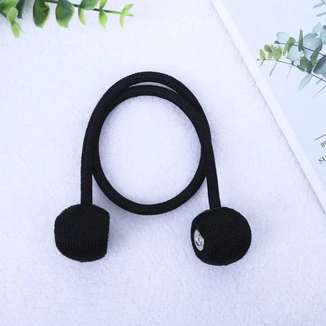 Magnetic Ball Curtain Tiebacks Tie Rope Holdbacks Buckle Clips Hook Holder