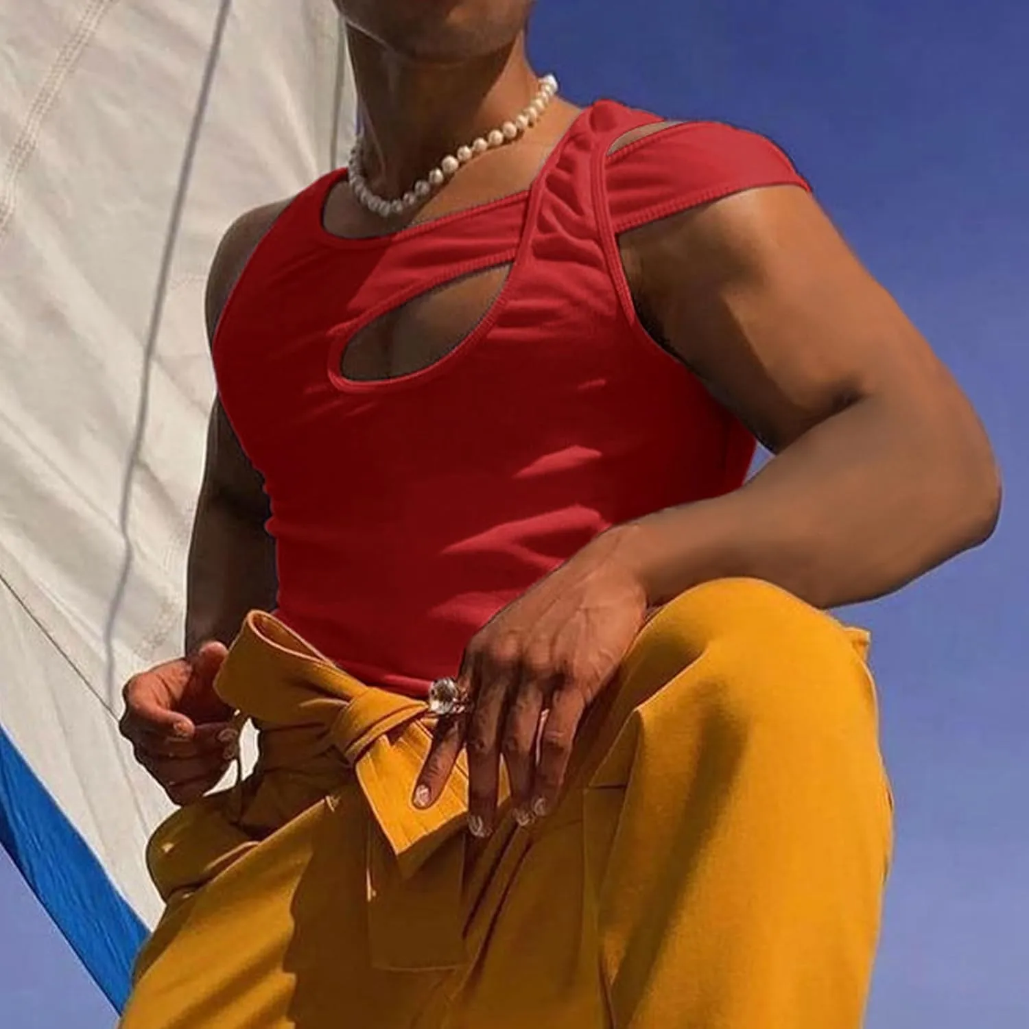 Men Fashion Tank Top Summer Streetwear Sexy Sleeveless T Shirts Vintage Tee Vest